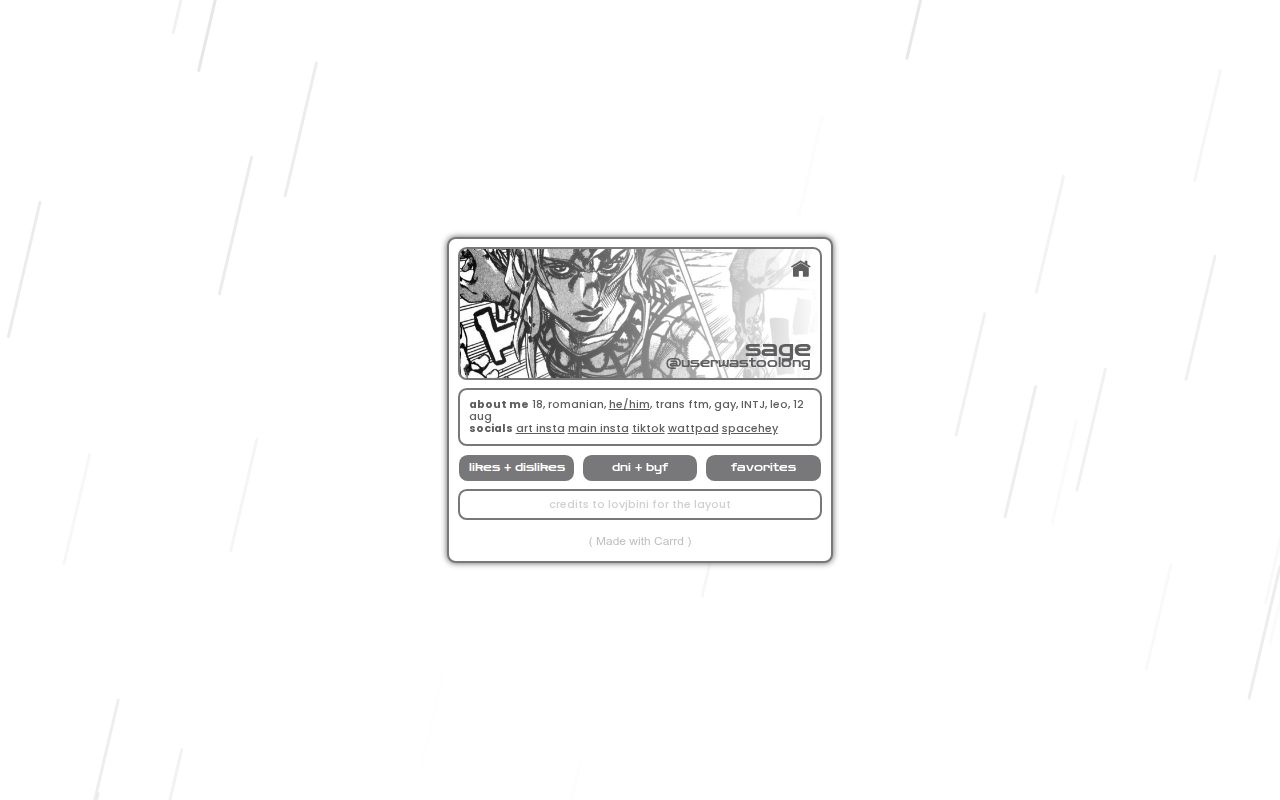 sage's carrd